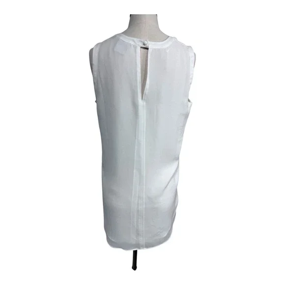 Cabi White Sleeveless Double Layer Blouse Pleated Front Women's S‎ - Picture 6 of 8